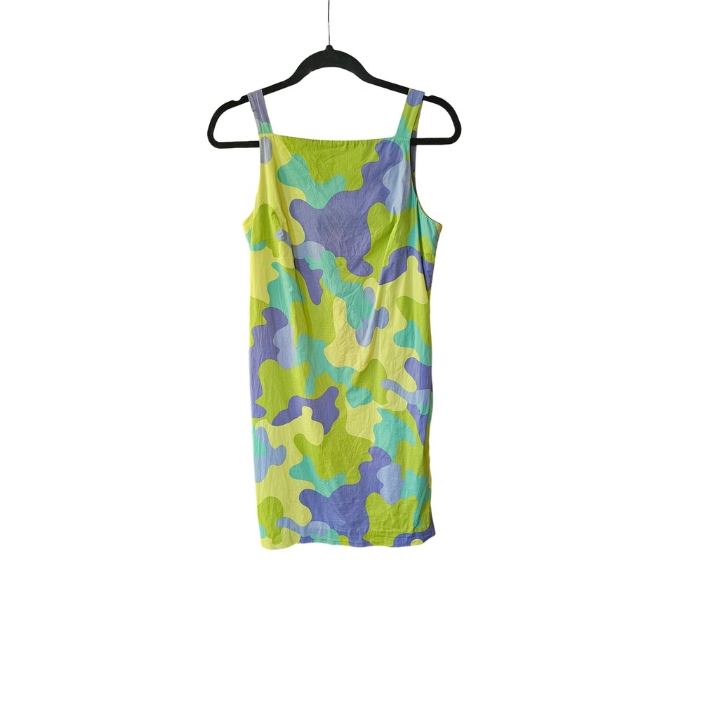 Tibi‎ Vintage Camo Print Dress Size 6 Sleeveless Mini Dress - Picture 7 of 9